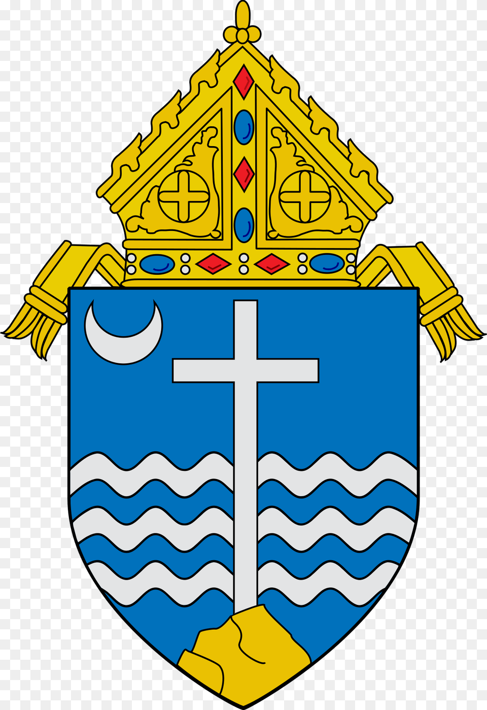 Roman Catholic Diocese Of Rockford Archdiocese Of Los Angeles Coat Of Arms, Armor, Shield, Cross, Symbol Free Png Download