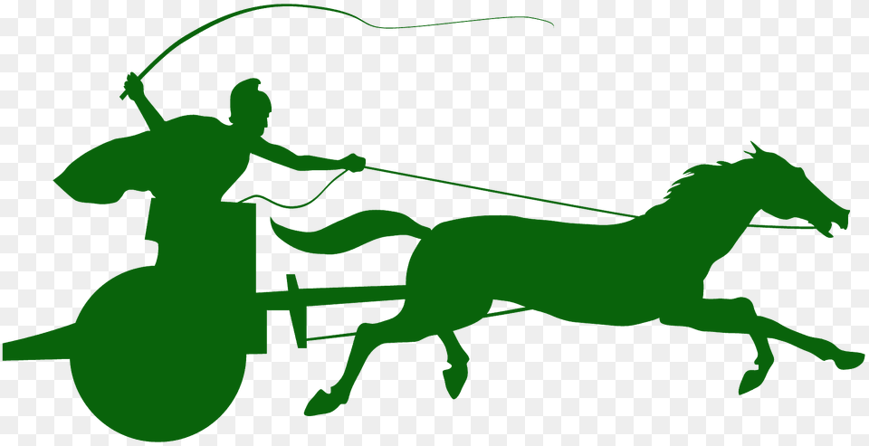 Roman Chariot Silhouette, Person, Animal, Horse, Mammal Free Png