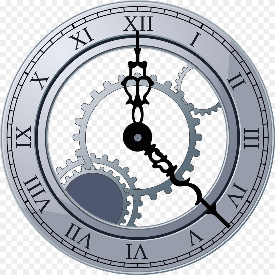 Roman Clock With Gears Clipart, Analog Clock, Disk Free Png Download