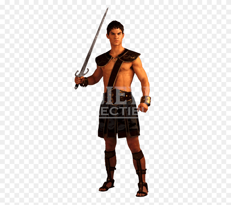 Roman Gladiator Mens Costume, Sword, Weapon Free Png Download