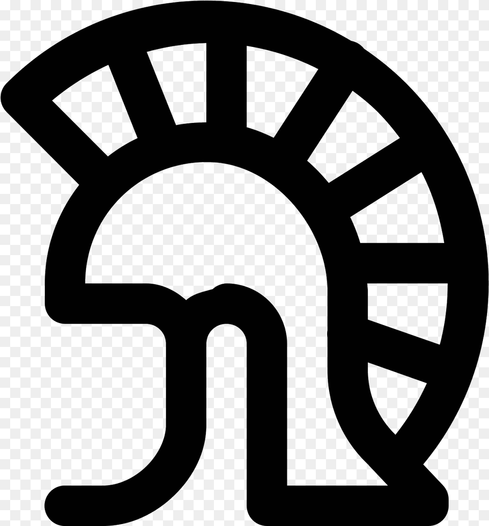 Roman Helmet Icon Op Art, Gray Free Png