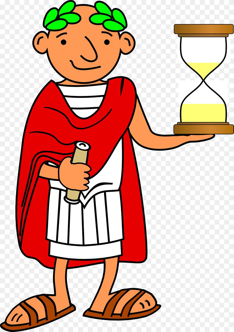 Roman In A Toga With Hourglass Clipart, Baby, Person, Face, Head Free Png