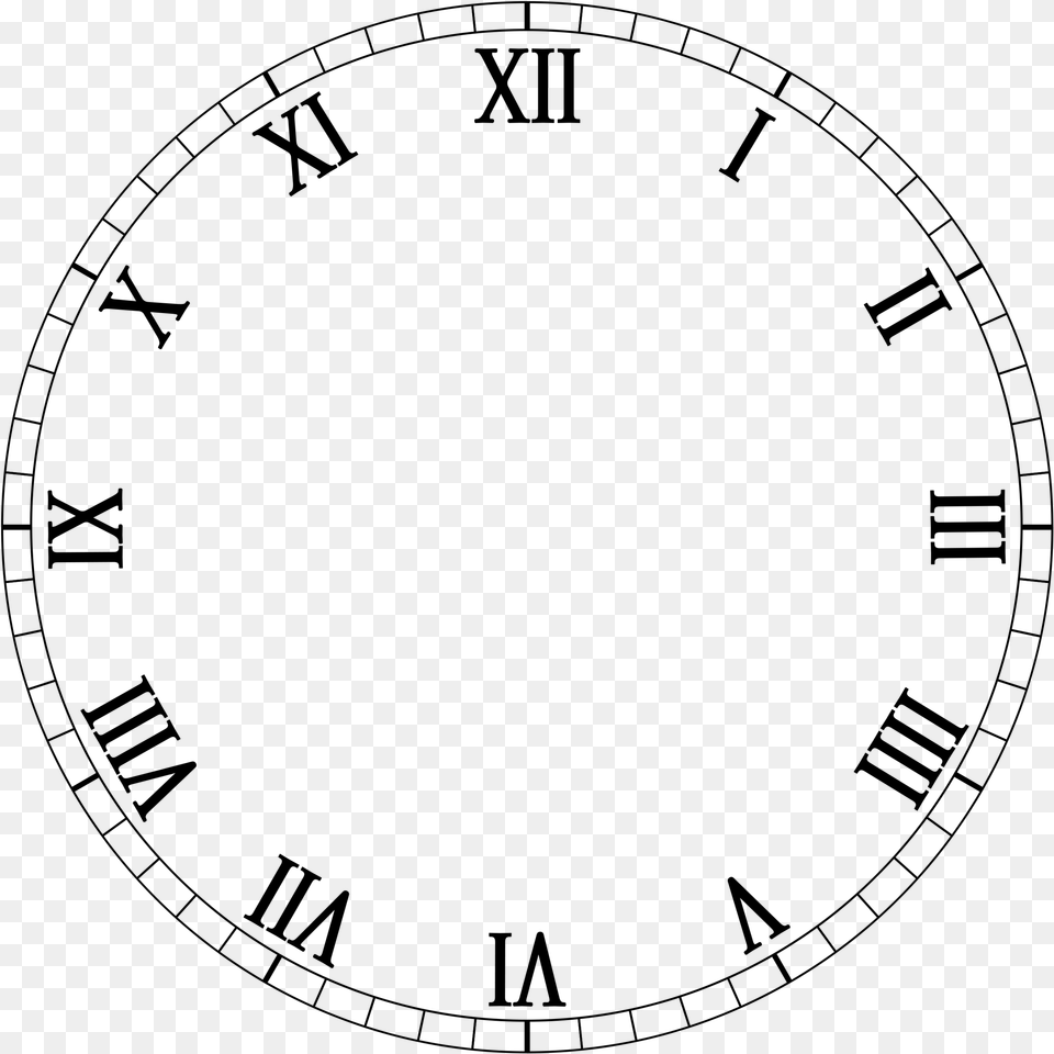 Roman Numeral Clock Face Roman Numerals Clock, Gray Free Transparent Png