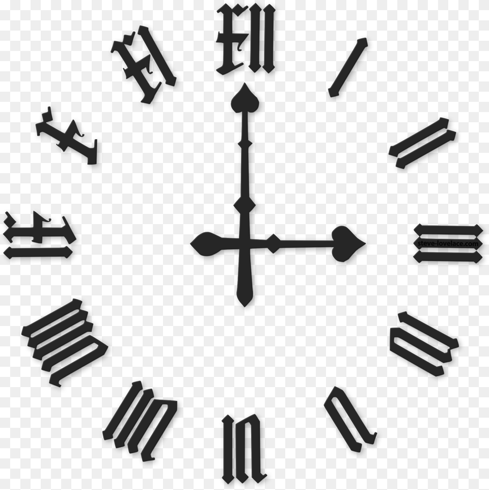 Roman Numeral Clock Pic, Analog Clock, Blade, Dagger, Knife Png Image