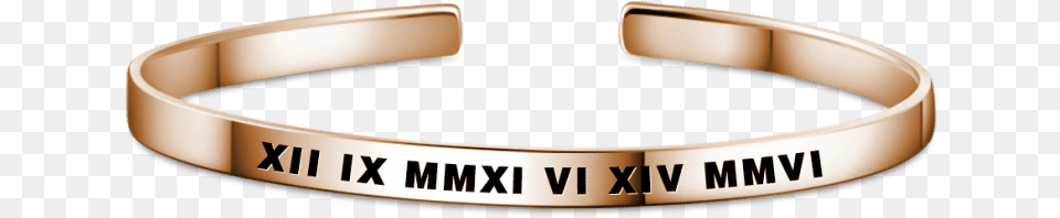 Roman Numeral Personalised Engravable Bangle Rose Gold Engravable Bangles Soufeel Roman Numeral Personalized, Accessories, Bracelet, Jewelry Free Png
