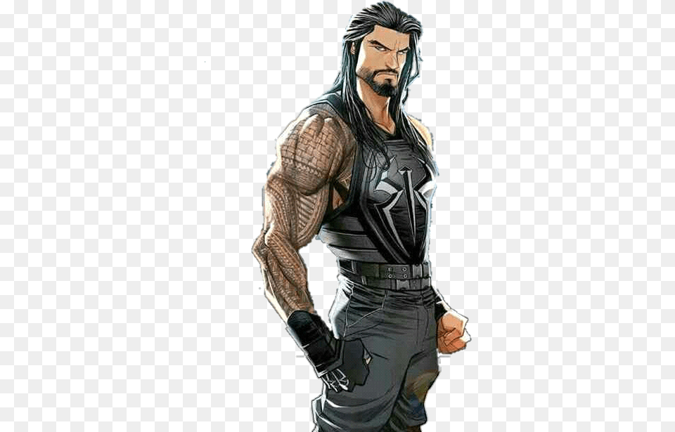 Roman Reigns Animated Wwe Roman Reigns Art, Person, Skin, Tattoo, Adult Png