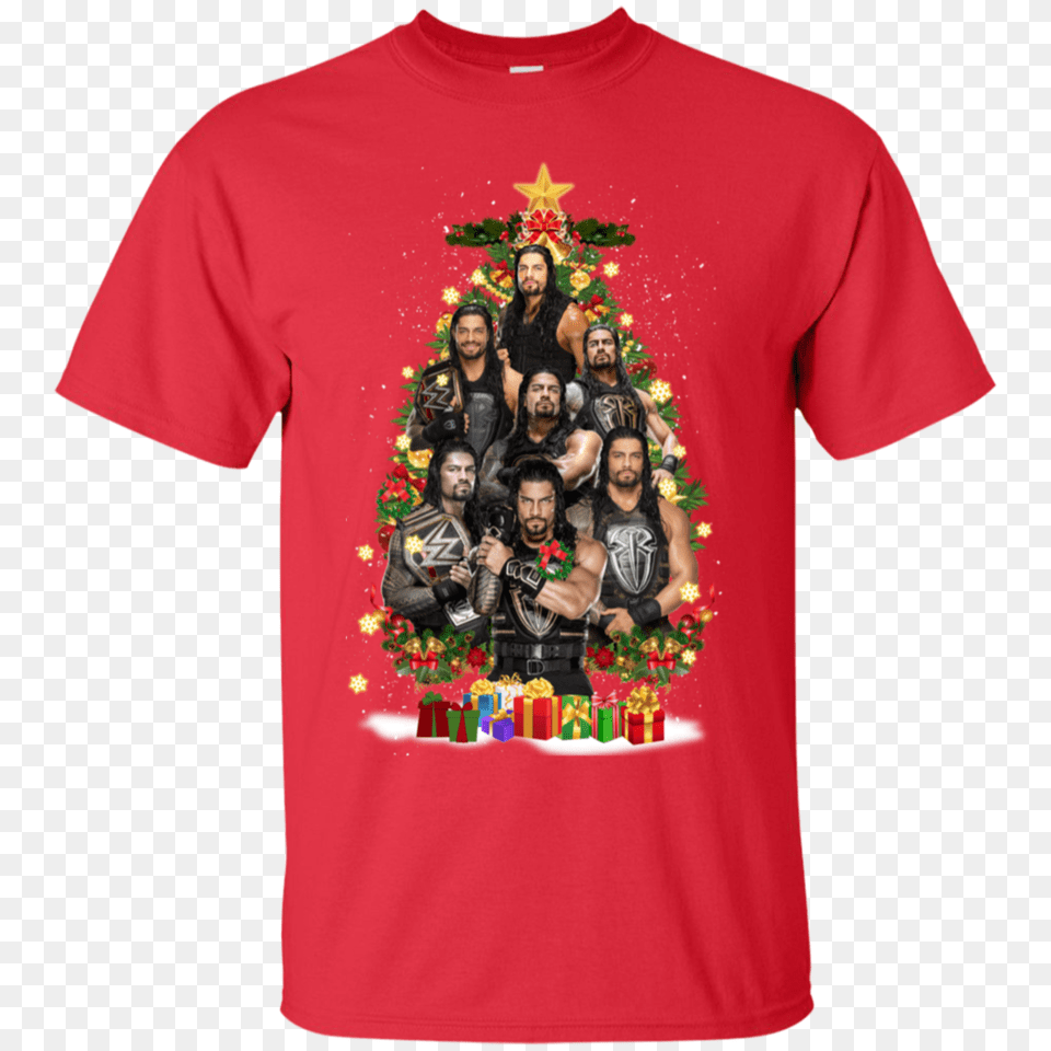 Roman Reigns Christmas Tree Shirt Cuteetshirt, Clothing, T-shirt, Adult, Male Free Transparent Png