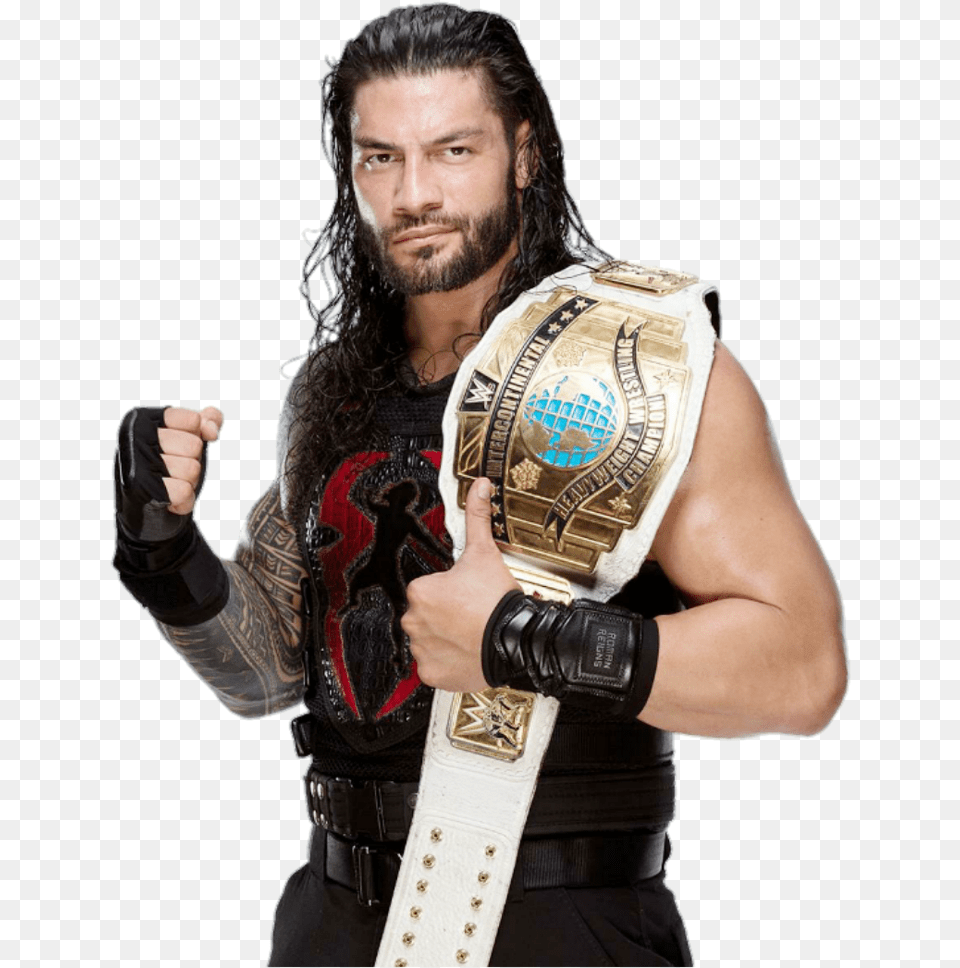 Roman Reigns Ic Champion 2017 By Lunaticdesigner Roman Reigns Ic Champion, Accessories, Man, Male, Person Free Transparent Png