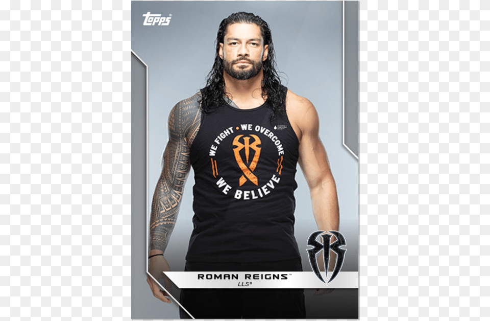 Roman Reigns Lls Card Set Roman Reigns, Clothing, Person, Skin, T-shirt Free Png Download