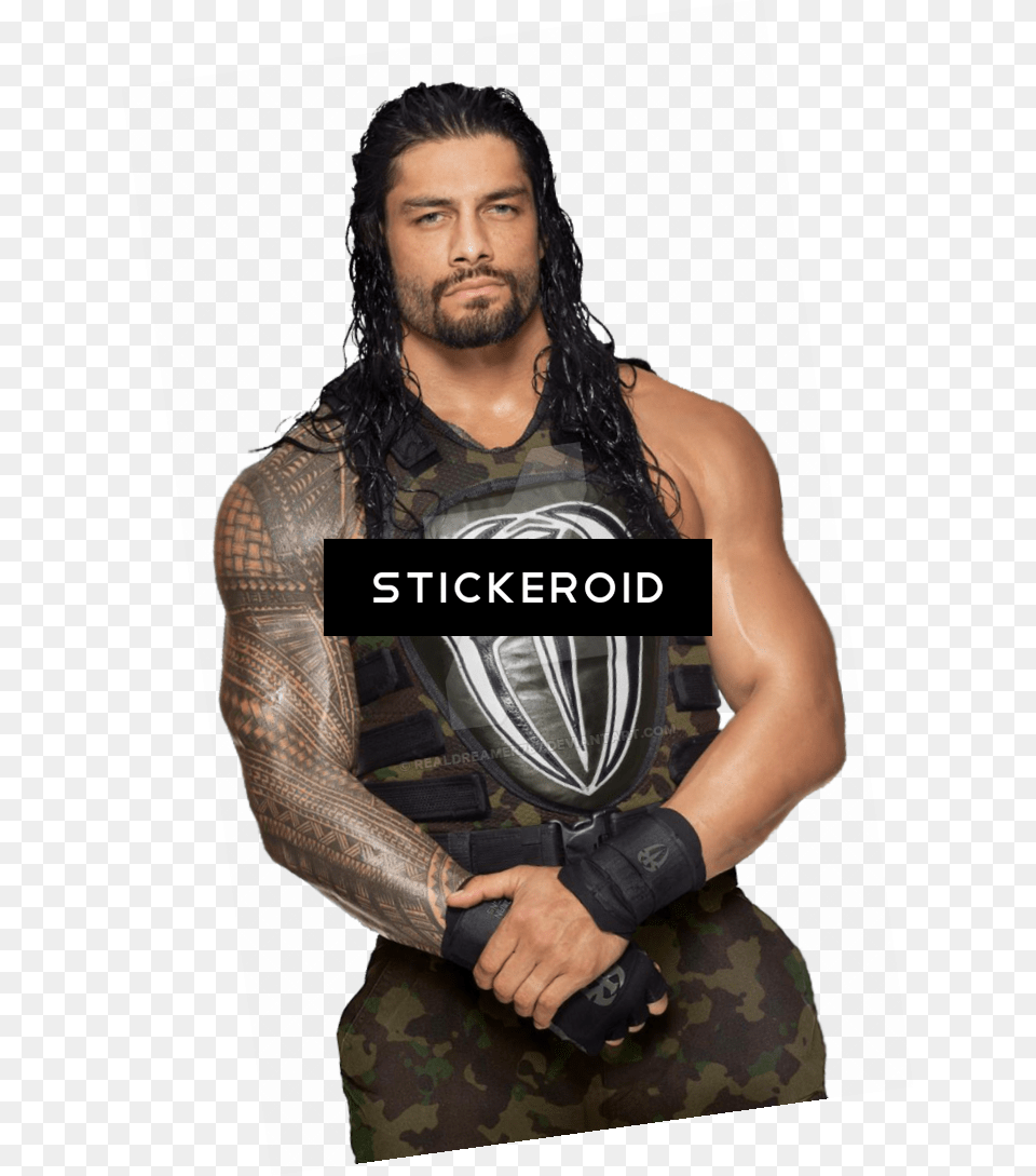 Roman Reigns Wwe Dave Bautista Roman Reigns, Tattoo, Skin, Person, Adult Free Transparent Png