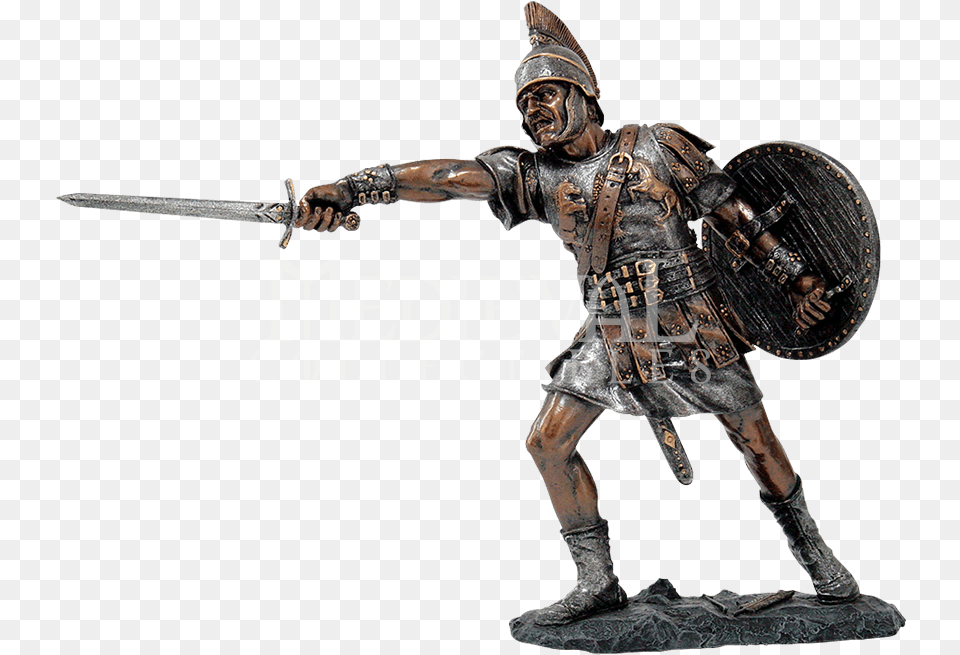 Roman Soldier Ancient Roman Soldier Statue, Bronze, Sword, Weapon, Adult Free Png