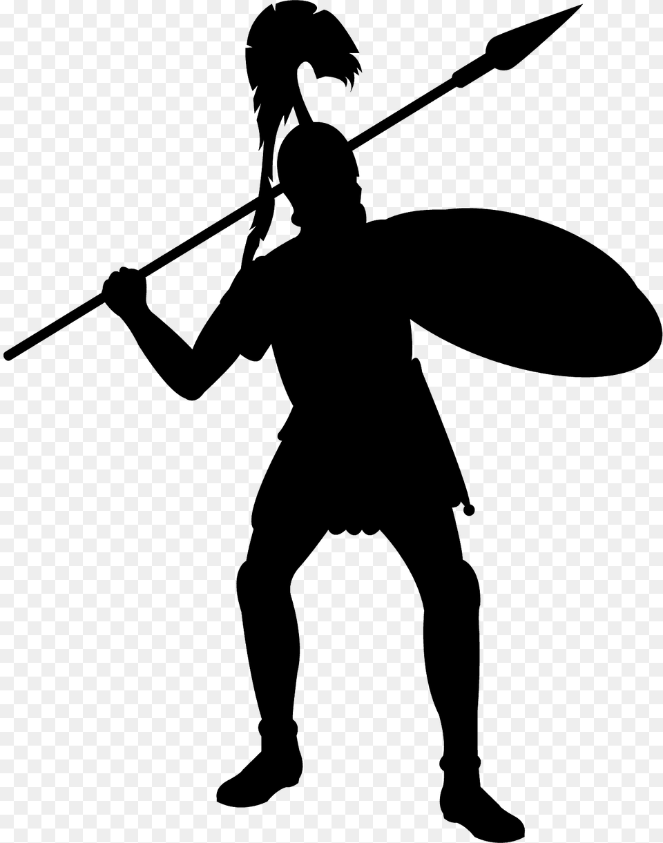 Roman Soldier Silhouette, Spear, Weapon, Person Free Png Download