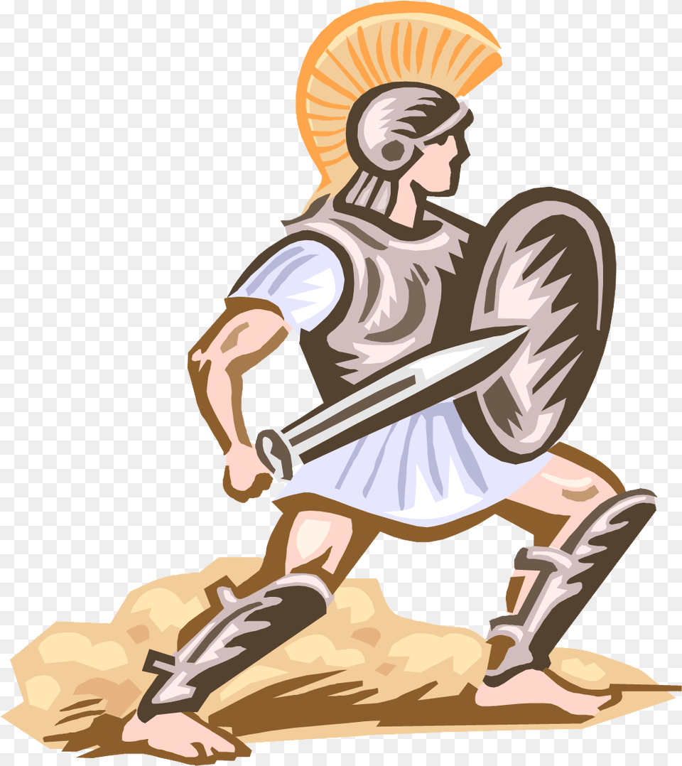 Roman Warriors Clipart Gladiator Armour Of God, Adult, Male, Man, Person Png Image