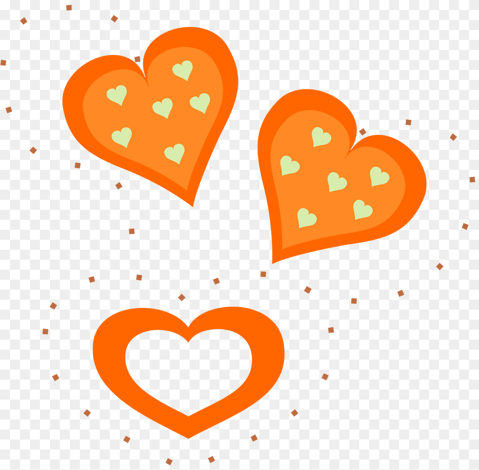 Romance Clipart Orange Heart Png Image