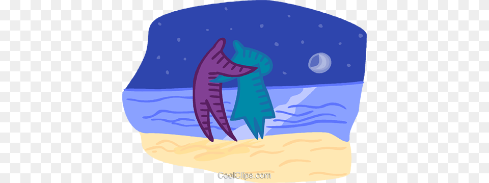 Romantic Couple On A Beach At Night Royalty Free Vector Clip Art, Electronics, Hardware, Outdoors, Animal Png