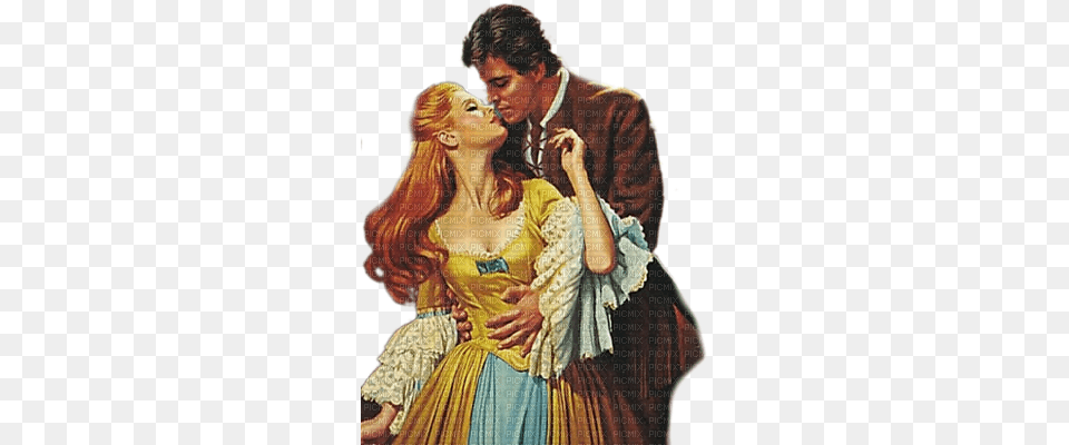 Romantic Couple Romantic Vintage Couple, Art, Painting, Adult, Wedding Png Image