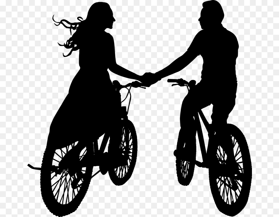 Romantic Couple Silhouette, Gray Png