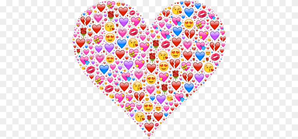 Romantic Heart Full Of Emoji Hearts By Jutulen Inktale Heart Made Of Heart Emojis, Chandelier, Lamp, Pattern, Art Free Transparent Png