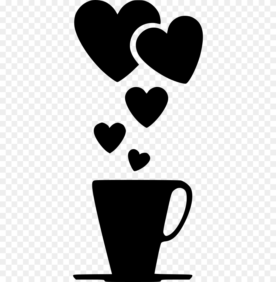 Romantic Love Cup Long Drink Romantic Love Pic, Stencil Free Png Download