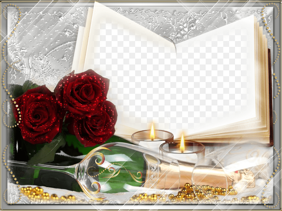 Romantic Love Frame Background Romantic Photo Frame, Flower, Flower Arrangement, Flower Bouquet, Plant Free Png