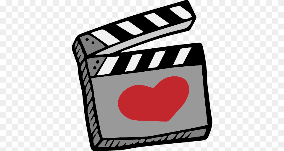 Romantic Movie Cinema Clapperboard Love Heart Valentines Day Free Transparent Png