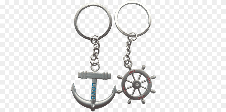 Romantic Stainless Alloy Metal Silver Nautical Keychain, Accessories, Earring, Jewelry, Electronics Free Png Download