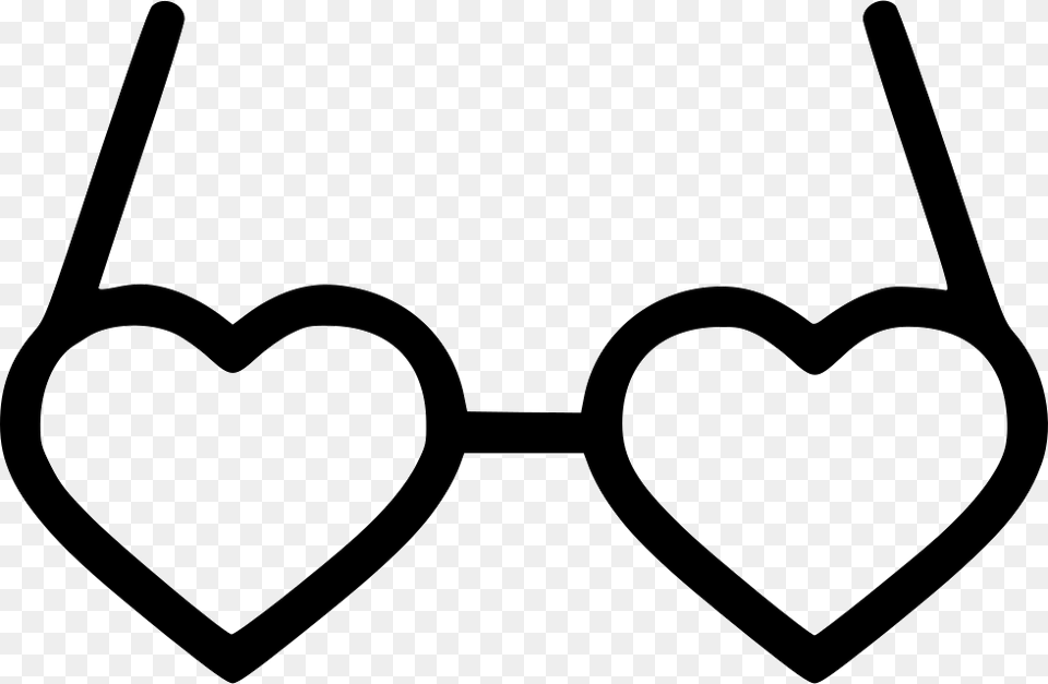 Romantic Valentine Day Glases Goggle Heart Heart Shaped Sunglasses Drawing, Stencil, Accessories, Glasses, Smoke Pipe Free Transparent Png