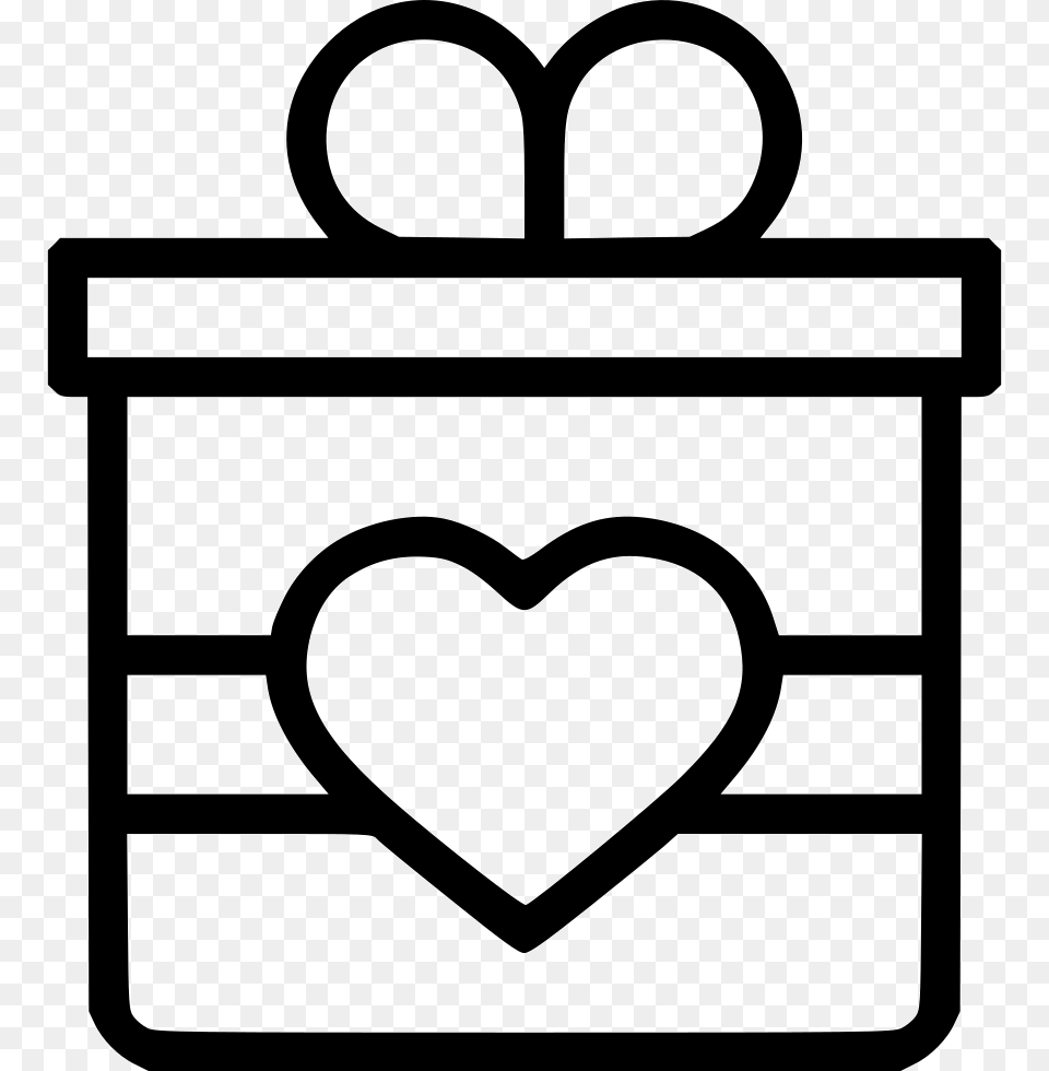 Romantic Valentine Valentines Day Gift Surprise Icon, Stencil, Heart Free Png Download