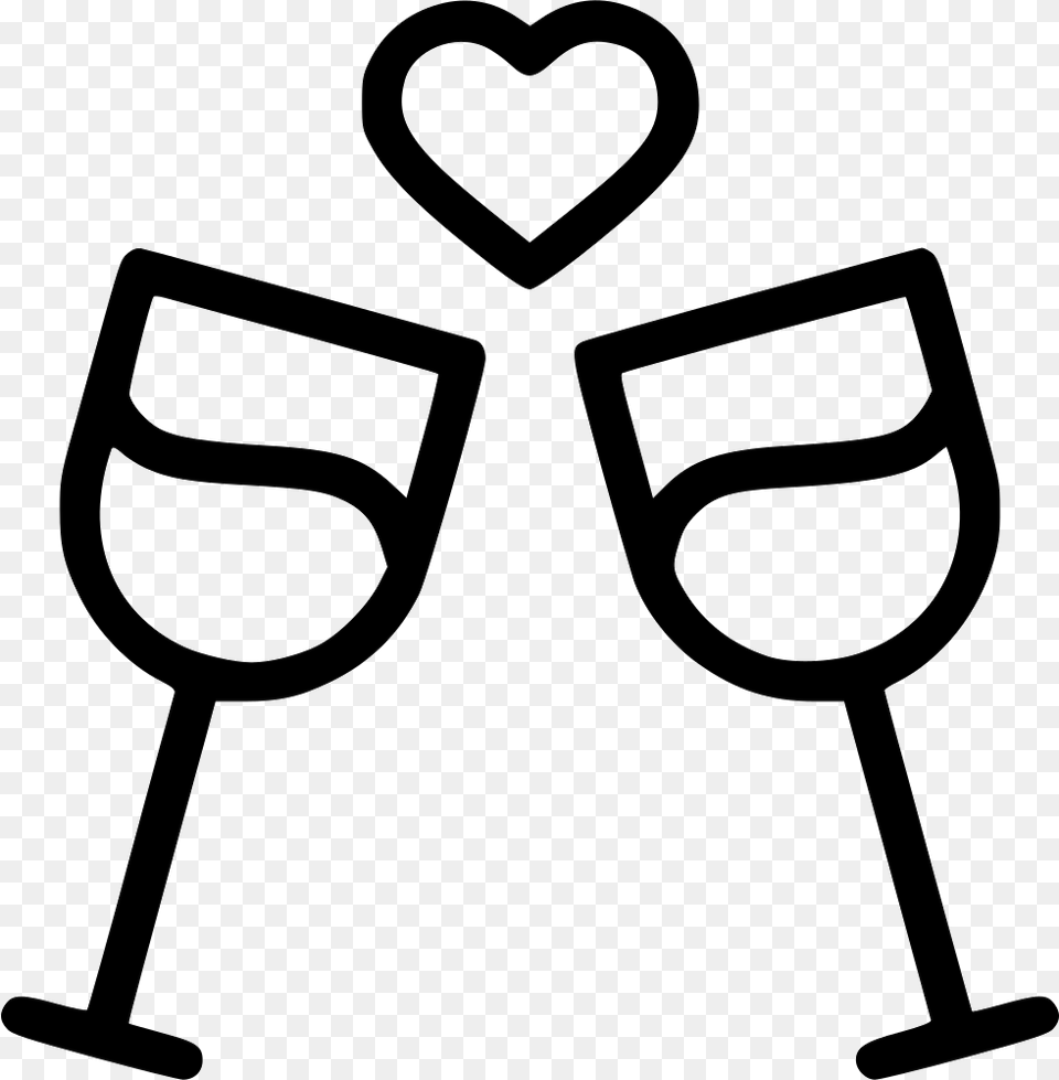 Romantic Valentine Wine Alchohol Date Dinner Love Date Icon, Glass, Stencil, Alcohol, Beverage Free Png