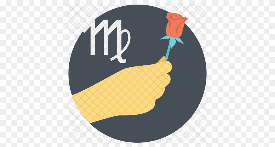 Romantic Virgo Icon Rose, Flower, Plant, Body Part, Hand Png Image