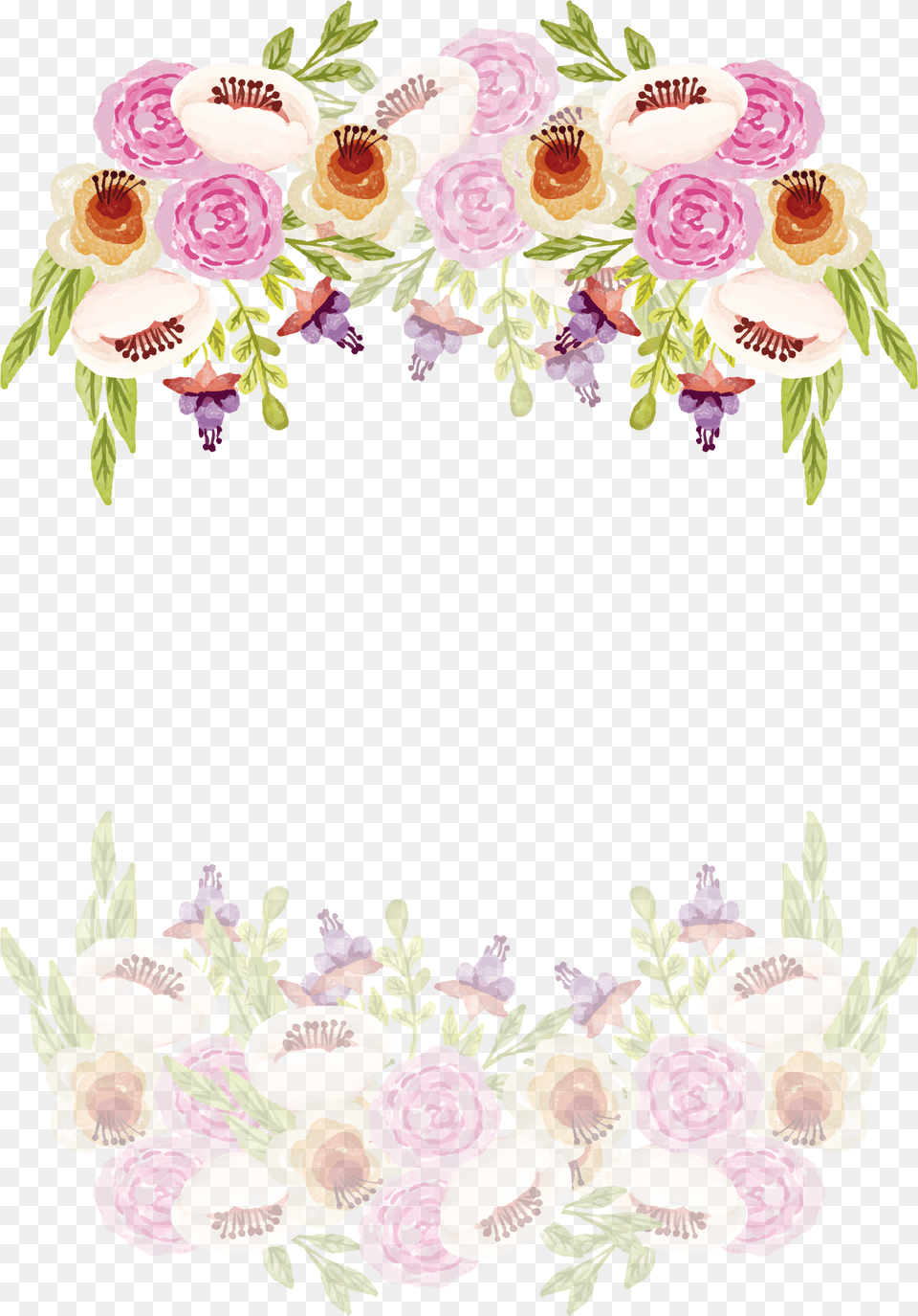 Romantic Watercolor Border Of Camellia Wedding Border Watercolor Romantic Floral, Art, Pattern, Graphics, Floral Design Free Transparent Png