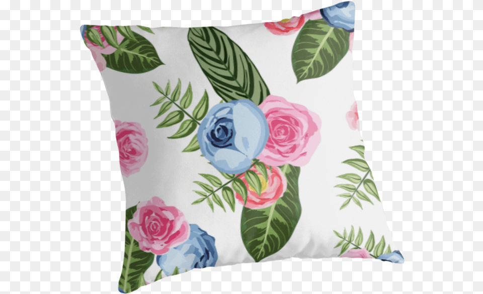 Romatic Watercolor Flowers In Pinks And Blues By Headpossum Just Want To Gwtw Round Ornament, Cushion, Home Decor, Pillow, Flower Free Transparent Png