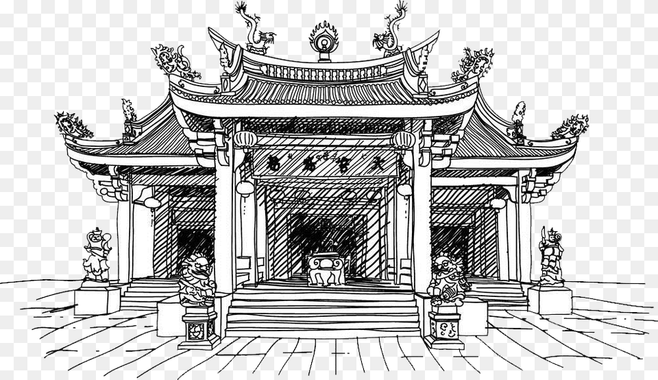 Rome Clipart Ancient Temple Chinese Temple Roof Sketch, Art, Drawing, Person Free Transparent Png