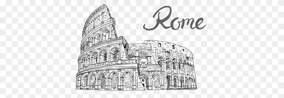 Rome Sketch Clipart Colosseum Roman Forum Sketch Rome, Accessories, Jewelry, Furniture, Chandelier Png Image