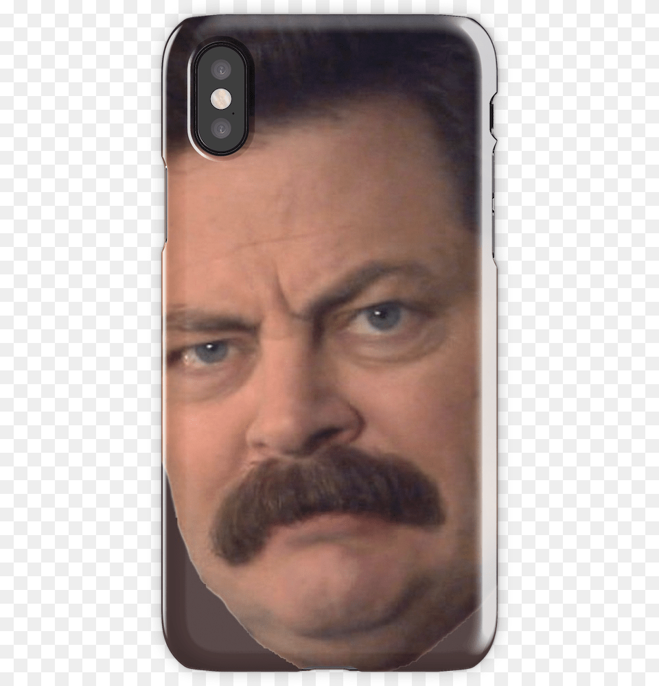 Ron Swanson Iphone X Snap Case Ron Swanson Iphone Case, Face, Head, Mustache, Person Free Png