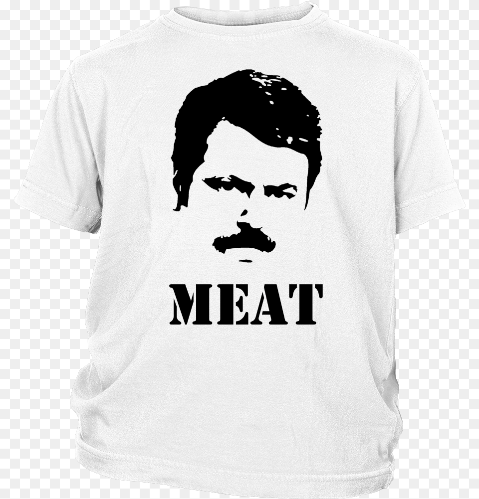 Ron Swanson Meat Youth Shirt Fur Missile T Shirt, T-shirt, Clothing, Person, Man Free Png Download