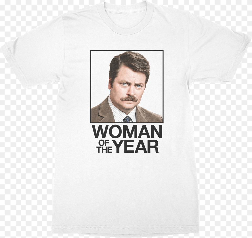 Ron Swanson Woman Of The Year Parks And Recreation Parks And Rec T Shirts Ron Swanson, Adult, Clothing, Male, Man Free Png