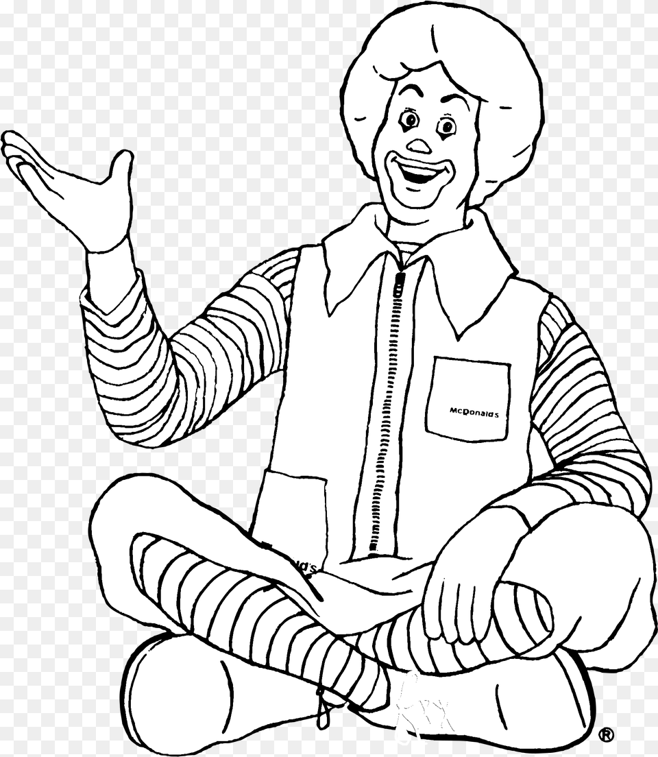 Ronald Logo Black And White Ronald Mcdonald Black And White, Baby, Person, Art, Drawing Png Image