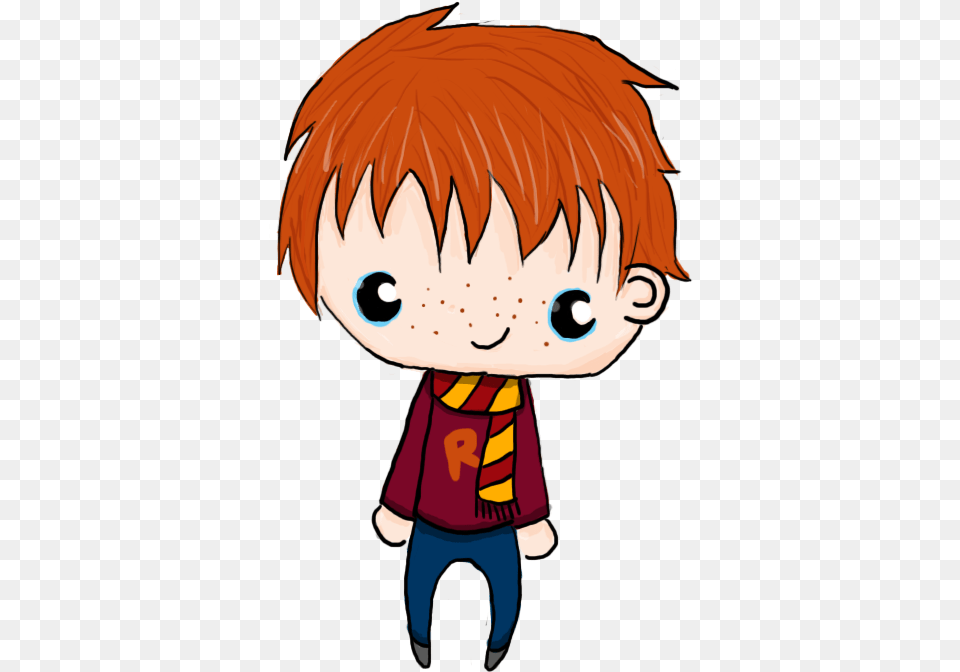 Ronald Weasley By Mistressofthestars Chibi Ron Weasley Transparent, Book, Comics, Publication, Baby Free Png Download