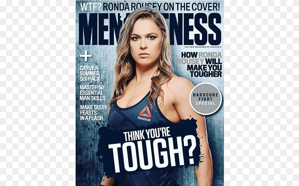 Ronda Rousey En Une Du Men39s Fitness De Novembre Sports Magazine Front Cover, Publication, Adult, Female, Person Png Image