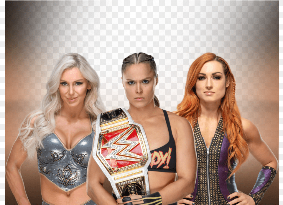 Ronda Rousey Vs Charlotte Flair Vs Becky Lynch Raw Ronda Rousey Wwe Champion, Blonde, Person, Hair, Woman Free Transparent Png