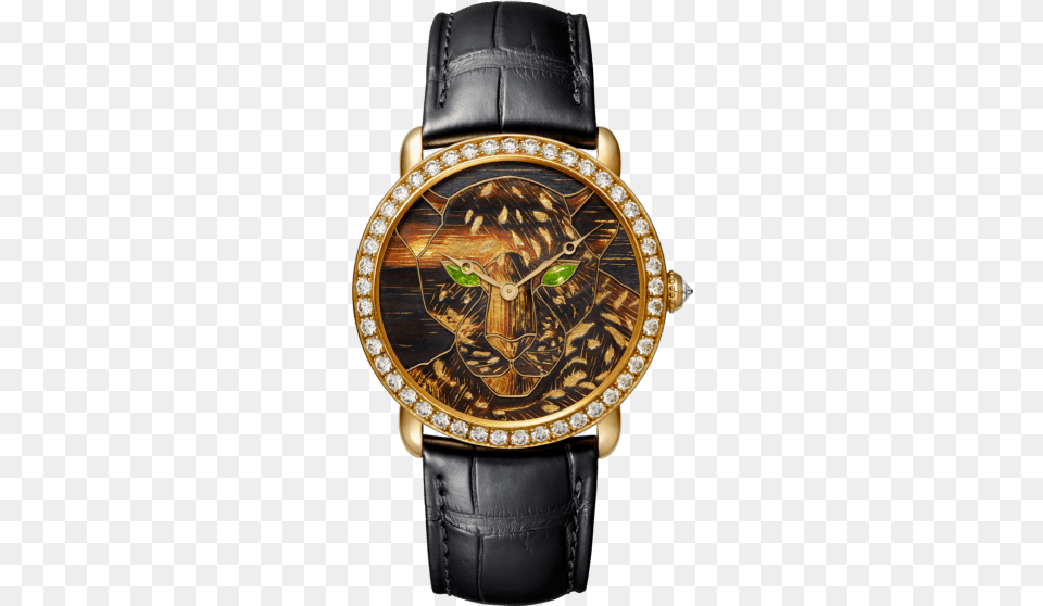 Ronde Louis Cartier Wood And Gold Leaf Red Cartier Revelation D Une Panthere, Arm, Body Part, Person, Wristwatch Free Png Download