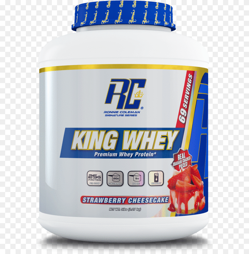 Ronnie Coleman Signature Series Protein Strawberry Ronnie Coleman Signature Series King Whey, Can, Tin, Tape Png Image
