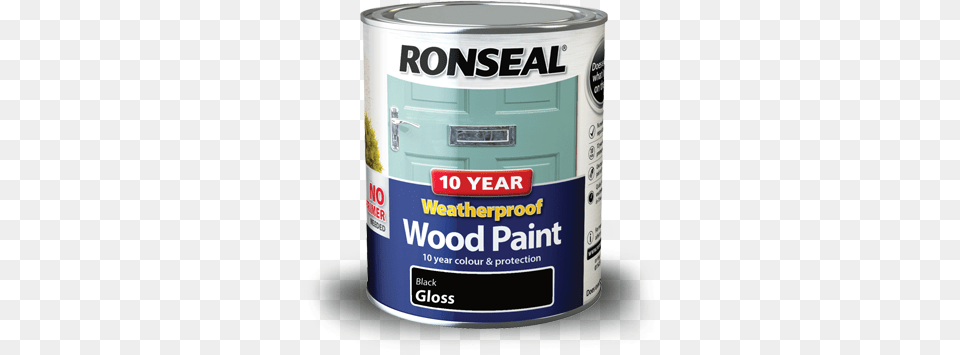 Ronseal 10 Year Weatherproof Paint Black Gloss 750ml Ronseal One Coat Damp Seal, Paint Container, Can, Tin Png