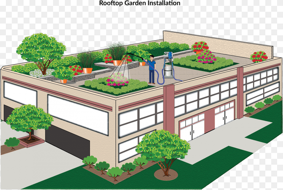 Roof Top Garden Model Of Roof Garden, Nature, Plant, Grass, Outdoors Png Image