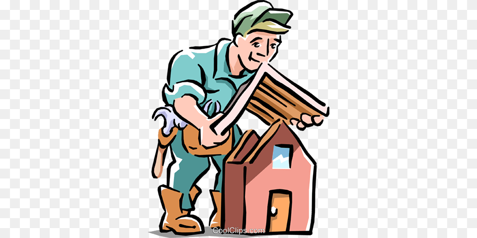 Roofer Installing Roof Royalty Vector Clip Art Illustration, Adult, Male, Man, Person Free Png