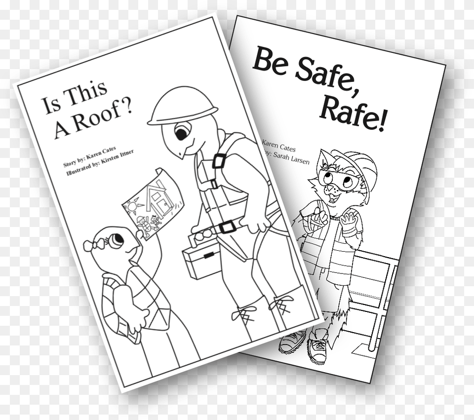 Roofing Coloring Book Pages From Karen Cates Cartoon, Comics, Publication, Baby, Person Free Png Download
