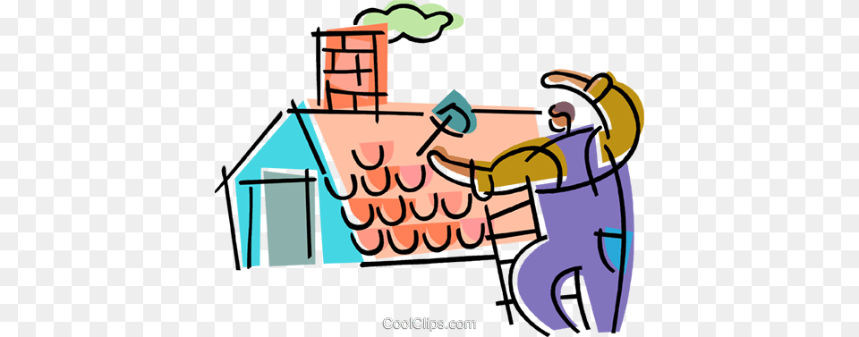 Roofing Repair Royalty Free Vector Clip Art Illustration, Cleaning, Person, Outdoors, Dynamite Png