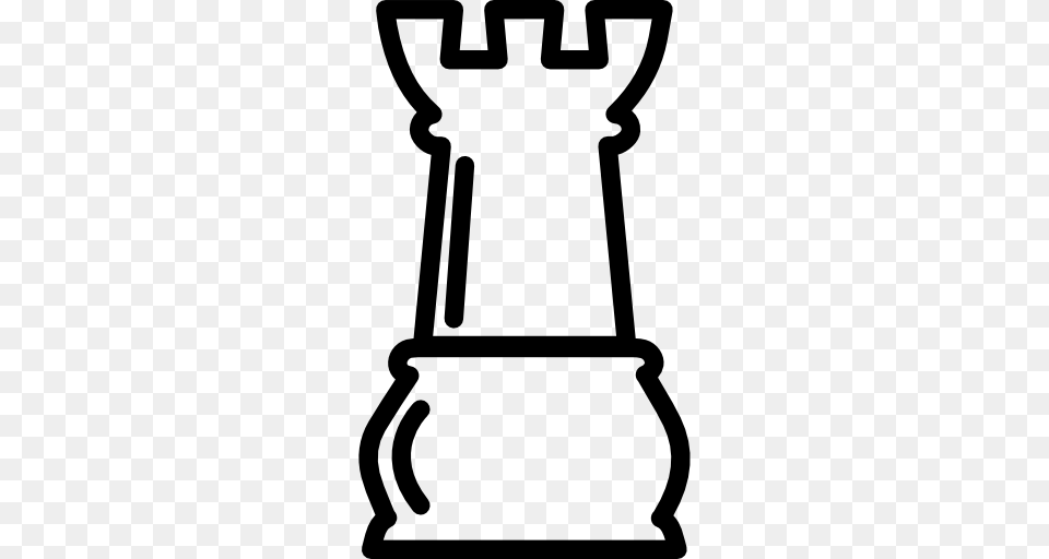 Rook Chess Piece Outline, Cutlery, Stencil, Fork Free Transparent Png