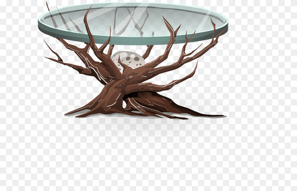 Rook Side Table Clipart, Antler, Bowl Free Png